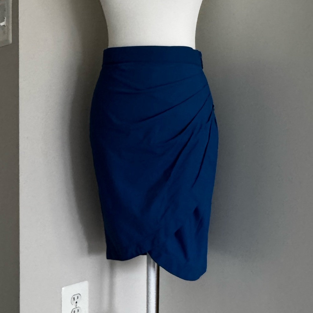 2B.Rych Teal Side-Drape Pencil Skirt